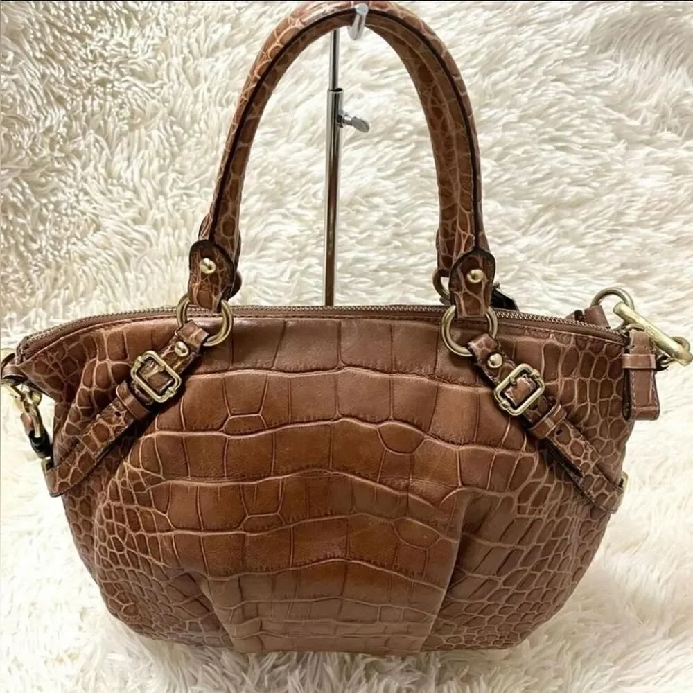 Coach Women's Brown and Gold Bag